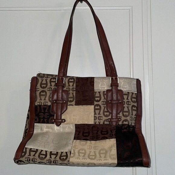 Vtg Etienne Aigner large patchwork  purse - Picture 1 of 9